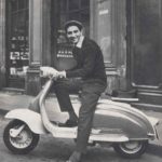 1960 the Italian actor Walter Chiari on a Lambretta scooter