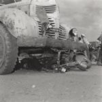 1950 A Dodge truck run over a Lambretta