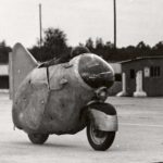 1950 Masetti tries a Lambretta prototype in Monthléry