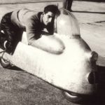 1950 Masetti tries a Lambretta prototype in Monthléry