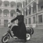1950 Priest with Lambretta scooter