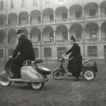 1950 Priest with Lambretta scooters