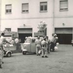 1958 Epiphany day (the three kings) in Milan with Lambretta car