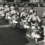 1960 Ambrosian parade, Milan with Lambretta scooters