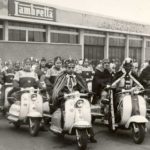 1962 Epiphany day (the three kings) in Milan with Lambretta scooters