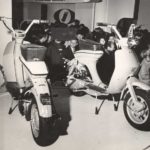 1969 Milan exhibiton Lambretta scooter with crowd