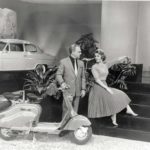 James Cagney with the Lambretta 150LD USA and lady