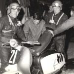 Norman Ronald and John Ronald with Lambretta scooter