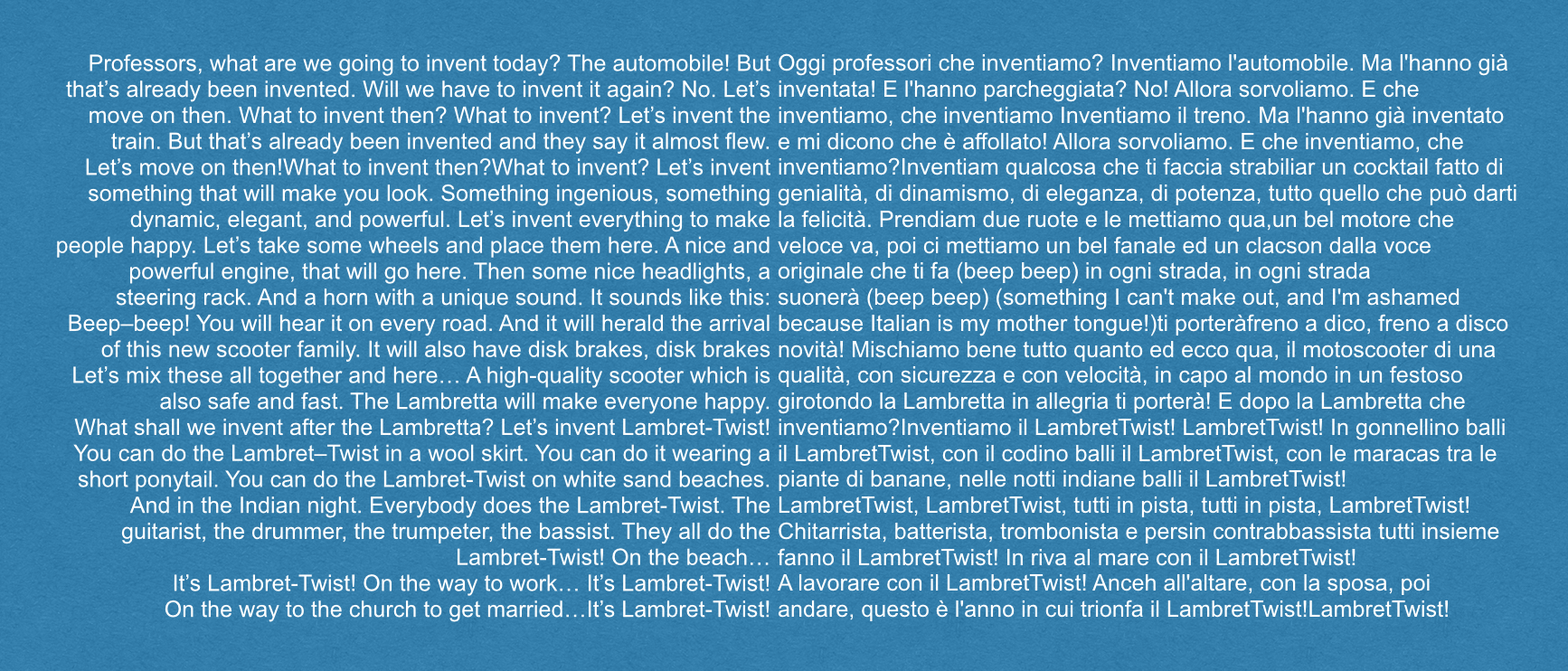 Lambret-Twist song Lambretta lyrics
